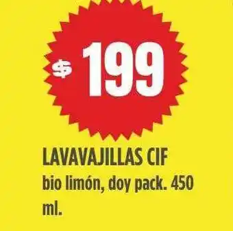 Supermercados Vea Lavavajillas cif bio limón doy pack. 450 oferta