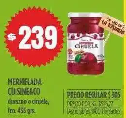 Supermercados Vea Mermelada cuisine&co durazno o ciruela fco 455 grs oferta