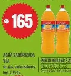 Supermercados Vea Agua saborizada vea sin gas varios sabores bot. 2.25 lts oferta