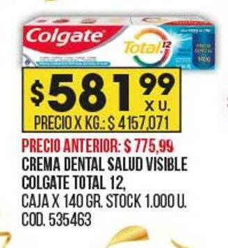 Coto Crema dental salud visible colgate total 12 oferta