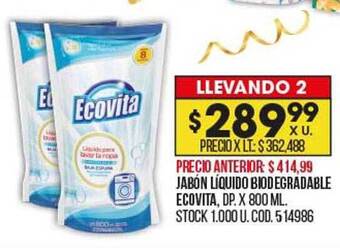 Coto Jabón liquido biodegradable ecovita oferta