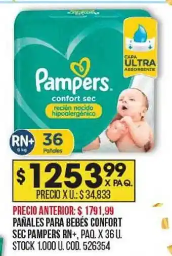 Coto Pañales para bebés confort sec pampers rn+ oferta