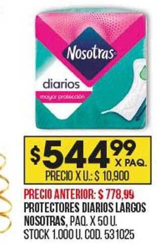 Coto Protectores diarios largos nosotras oferta