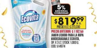 Coto Jabón liquido para la ropa biodegradable ecovita oferta