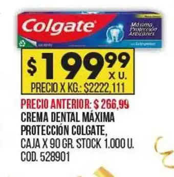 Coto Crema dental máxima protección colgate oferta