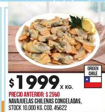 Coto Navajuelas chilenas congeladas oferta