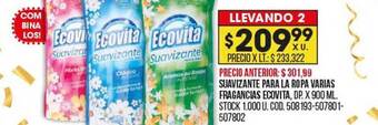 Coto Suavizante para la ropa varias fragancias ecovita oferta