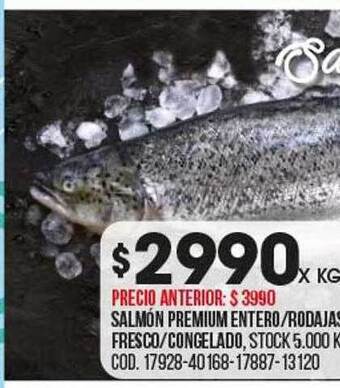 Coto Salmon premium entero rodajas fresco congelado oferta