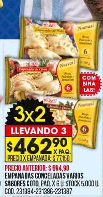 Coto Empanadas congeladas varios sabores coto oferta