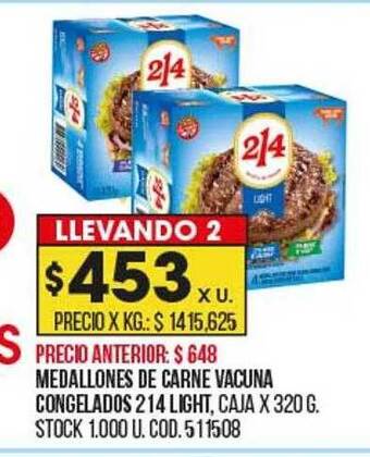 Coto Medallones de carne vacuna congelados 214 light oferta