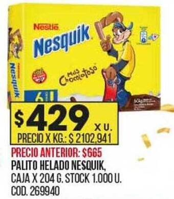 Coto Palito helado nesquik oferta