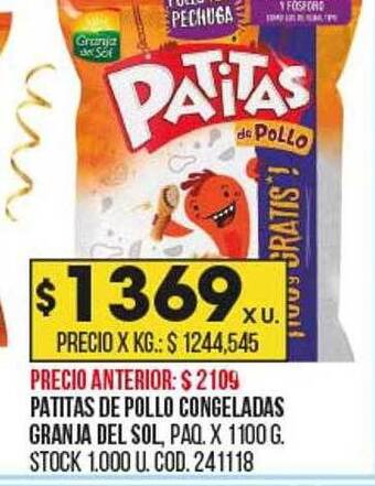 Coto Patitas de pollo congeladas granja del sol oferta