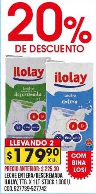 Coto Leche entera descremada ilolay oferta