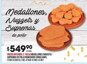 Coto Medallones nuggets supremas de pollo rebozados congelados oferta