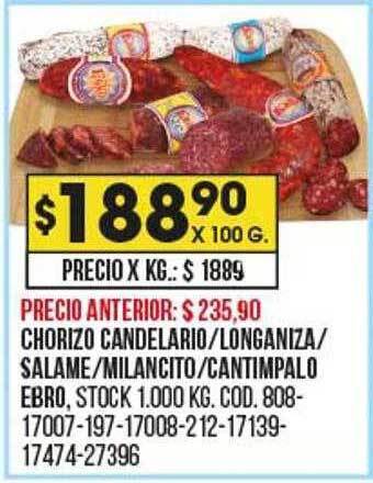 Coto Chorizo candelario longaniza salame milancito cantimpalo ebro oferta