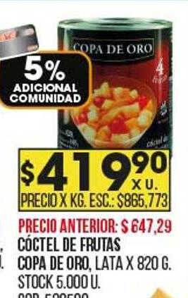 Coto Cóctel de frutas copa de oro oferta