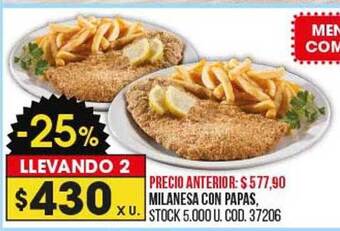 Coto Milanesa con papas oferta