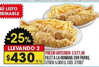 Coto Filet a la romana con papas oferta