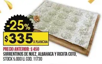 Coto Sorrentinos de nuez albahaca y ricota coto oferta
