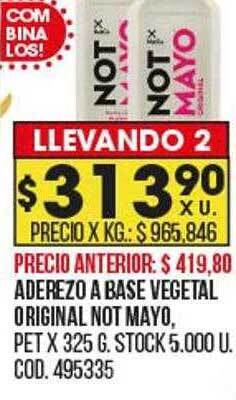 Coto Aderezo a base vegetal original not mayo oferta