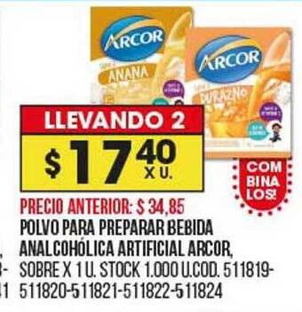 Coto Polvo para preparar bebida analcoholica artificial arcor oferta