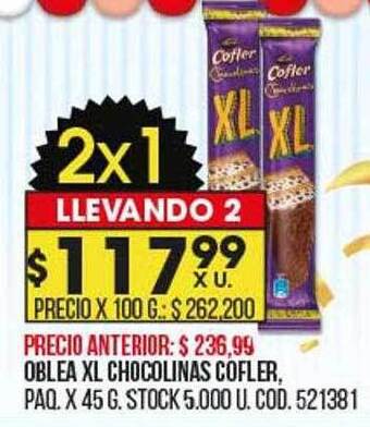Coto Oblea xl chocolinas cofler oferta