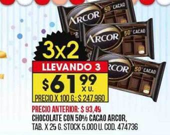 Coto Chocolate con 50% cacao arcor oferta
