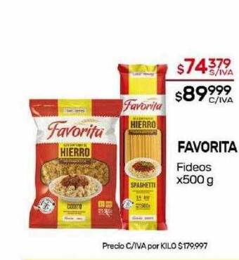 Nini Mayorista Favorita fideos oferta