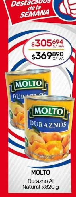 Nini Mayorista Molto durazno al natural oferta