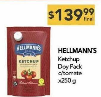 Nini Mayorista Hellmann's ketchup doy pack c tomate oferta