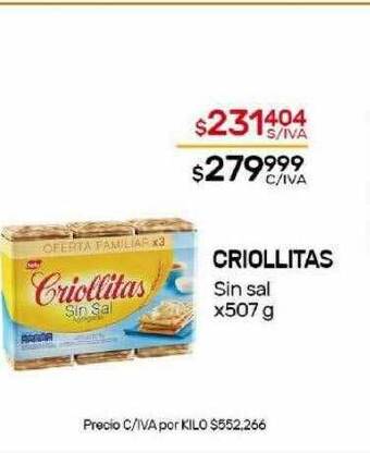 Nini Mayorista Criollitas sin sal oferta