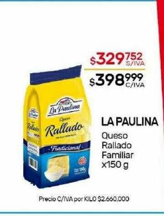 Nini Mayorista La paulina queso rallado familiar oferta