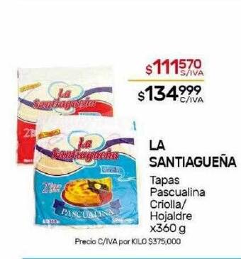 Nini Mayorista La santiagueña tapas pascualina criolla hojaldre oferta