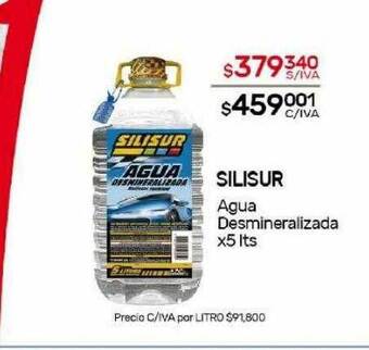 Nini Mayorista Silisur agua desmineralizada oferta