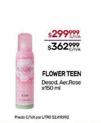 Nini Mayorista Flower teen desod. aer. rose oferta