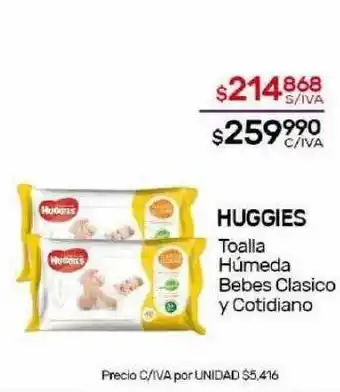 Nini Mayorista Huggies toalla húmeda bebes clasico y cotidiano oferta