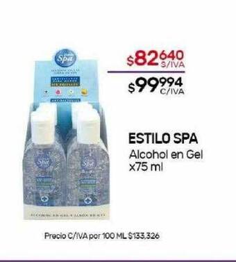 Nini Mayorista Estilo spa alcohol en gel oferta