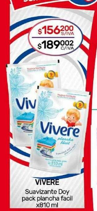 Nini Mayorista Vivere suavizante doy pack plancha facil oferta