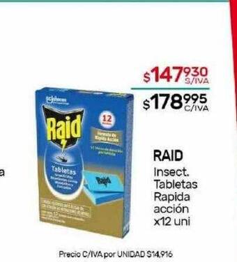 Nini Mayorista Raid insect tabletas rapida acción oferta