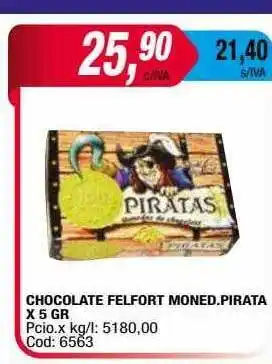 Maxiconsumo Chocolate ferlfort moned.pirata x 5 gr oferta