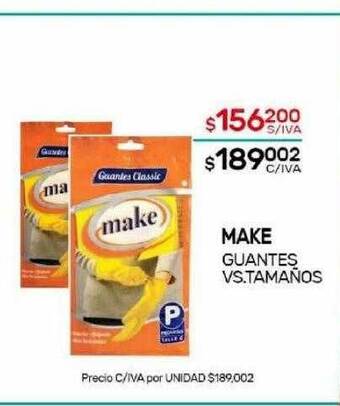 Nini Mayorista Make guantes vs tamaños oferta