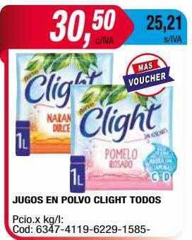 Maxiconsumo Jugos en polvo clight todos oferta