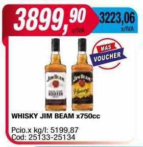 Maxiconsumo Whisky jim beam x750cc oferta