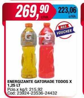 Maxiconsumo Energizante gatorade todos x 1.25 lt oferta