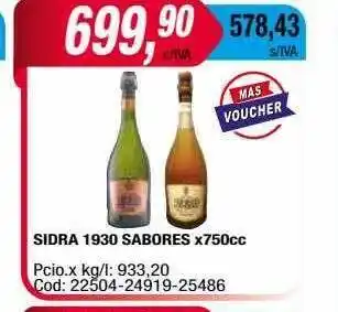Maxiconsumo Sidra 1930 sabores x750cc oferta