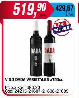 Maxiconsumo Vino dada varietales x750cc oferta