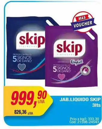 Maxiconsumo Jab.liquido skip 3lts oferta