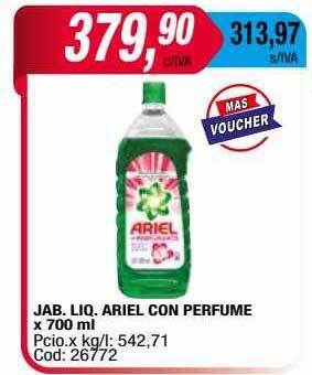 Maxiconsumo Jab. liq. ariel con perfume x 700 ml oferta