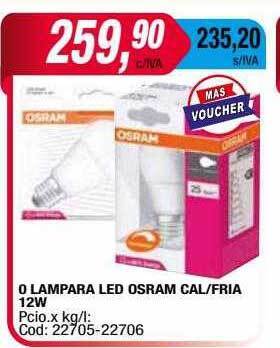 Maxiconsumo O lampara led osram cal-fria 12w oferta