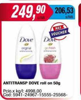 Maxiconsumo Antitransp dove roll on oferta